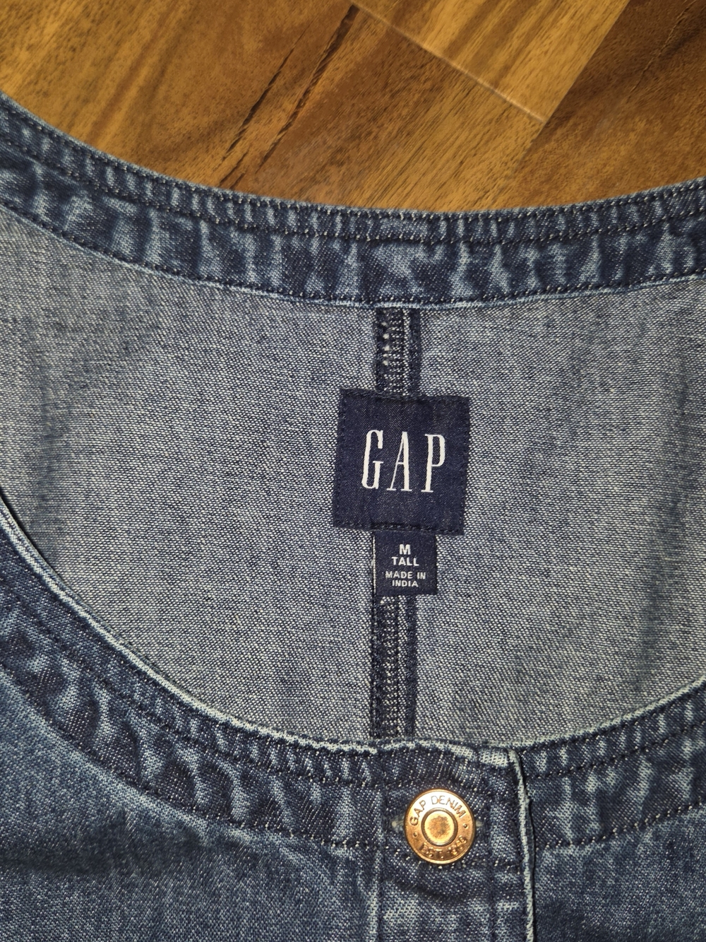GAP Dark Blue Sleeveless Button-Front Denim Dress - Picture 2 of 3